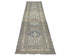 11 Ft Gray Kazak Afghan Hand Knotted Geometric Wool Runner Rug