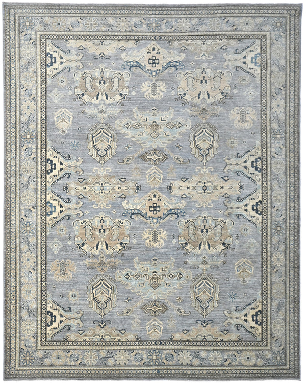 Gray 8x10 Ft Kazak Afghan Hand Knotted Traditional Wool Area Rug