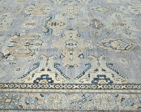Gray 8x10 Ft Kazak Afghan Hand Knotted Traditional Wool Area Rug