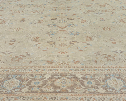 Beige 10x13 Oriental Persian Style Hand Knotted Wool Area Rug