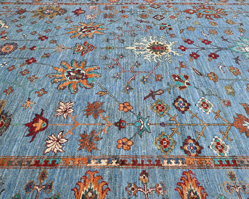 6x8 Blue Khurgeen Afghan Hand Knotted Wool Area Rug