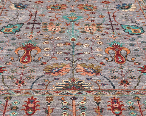 6x8 Gray Khurgeen Afghan Hand Knotted Wool Area Rug