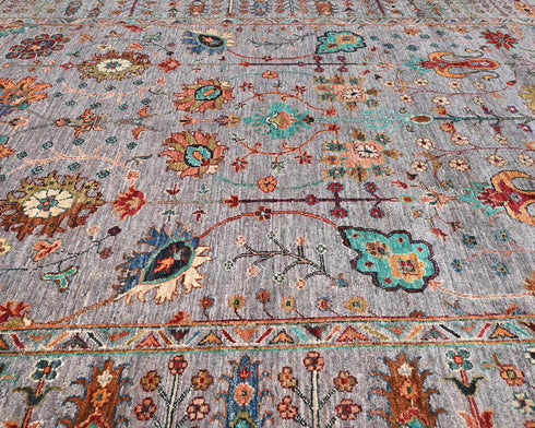 6x8 Gray Khurgeen Afghan Hand Knotted Wool Area Rug