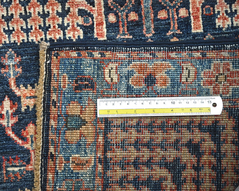 6 Feet Blue Aryana Afghan Hand Knotted Veg Dye Wool Runner Rug