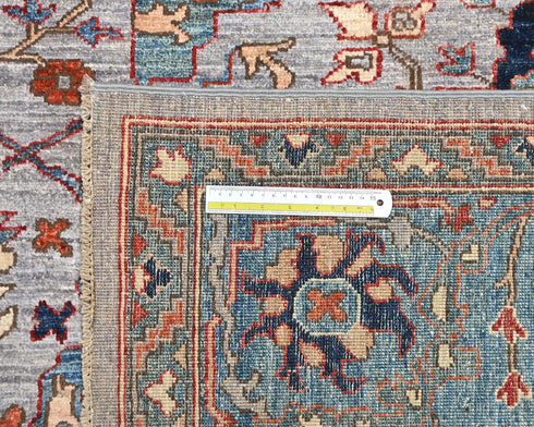 9x12 Gray Aryana Afghan Hand Knotted Veg Dye Wool Area Rug