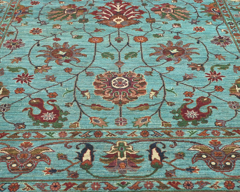 6x8 Blue Khurgeen Afghan Hand Knotted Wool Area Rug