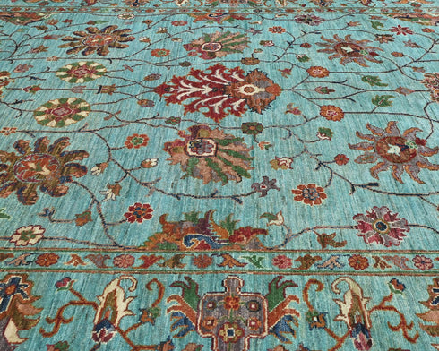 6x8 Blue Khurgeen Afghan Hand Knotted Wool Area Rug