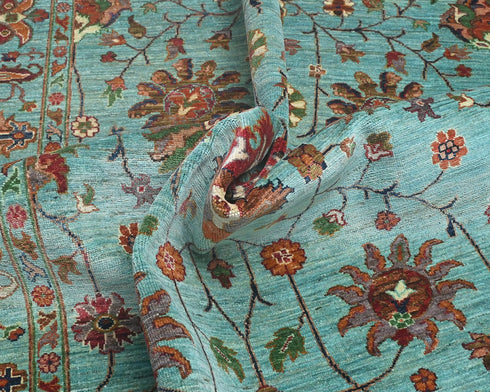 6x8 Blue Khurgeen Afghan Hand Knotted Wool Area Rug