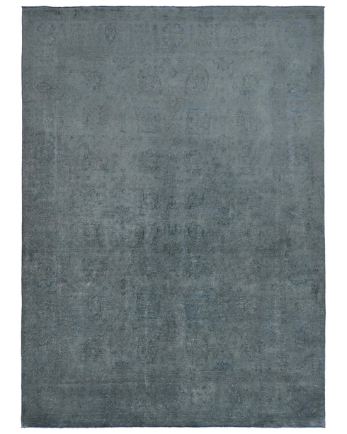 9x12 Chobi Gray Over Dye Afghan Hand Knotted Traditional Wool Area Rug