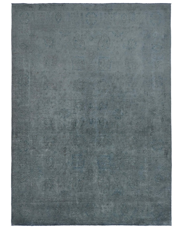 9x12 Chobi Gray Over Dye Afghan Hand Knotted Traditional Wool Area Rug