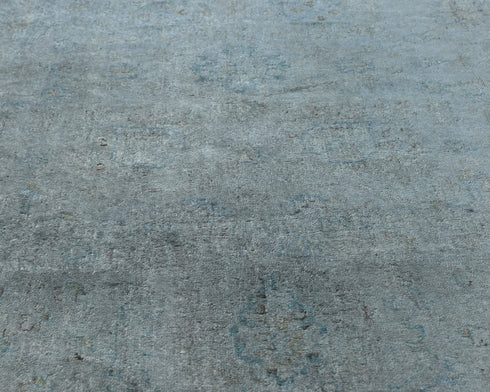 9x12 Chobi Gray Over Dye Afghan Hand Knotted Traditional Wool Area Rug