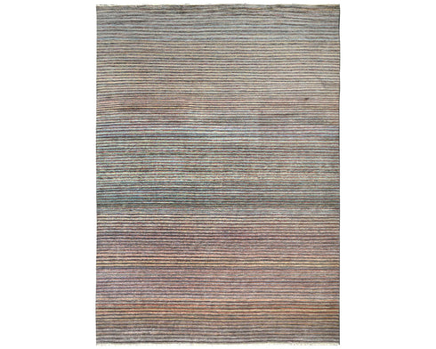 Alfombra afgana de lana anudada a mano multicolor Zeigler de 14 x 21