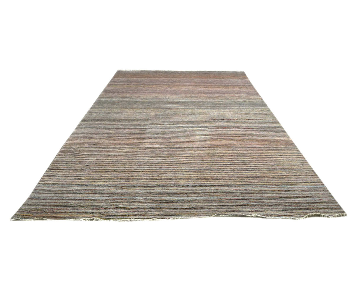 Alfombra afgana de lana anudada a mano multicolor Zeigler de 14 x 21