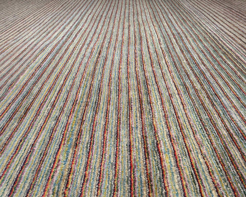 Alfombra afgana de lana anudada a mano multicolor Zeigler de 14 x 21