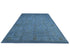 9x12 Blue Chobi Over Dye Afghan Hand Knotted Floral Wool Area Rug