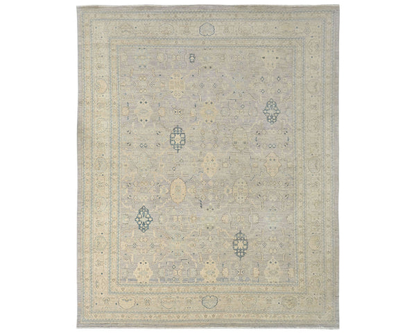 12x15 Zeigler Gray Afghan Hand Knotted Wool Area Rug