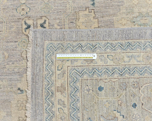 12x15 Zeigler Gray Afghan Hand Knotted Wool Area Rug