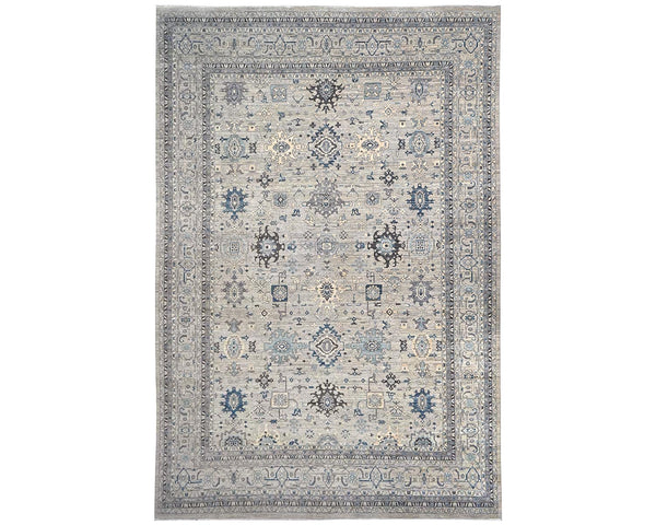 12x15 Ziegler Gray Afghan Hand Knotted Wool Area Rug