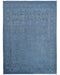 9x12 Ft Blue Over Dye Chobi Afghan Hand Knotted Floral High Low Wool Area Rug