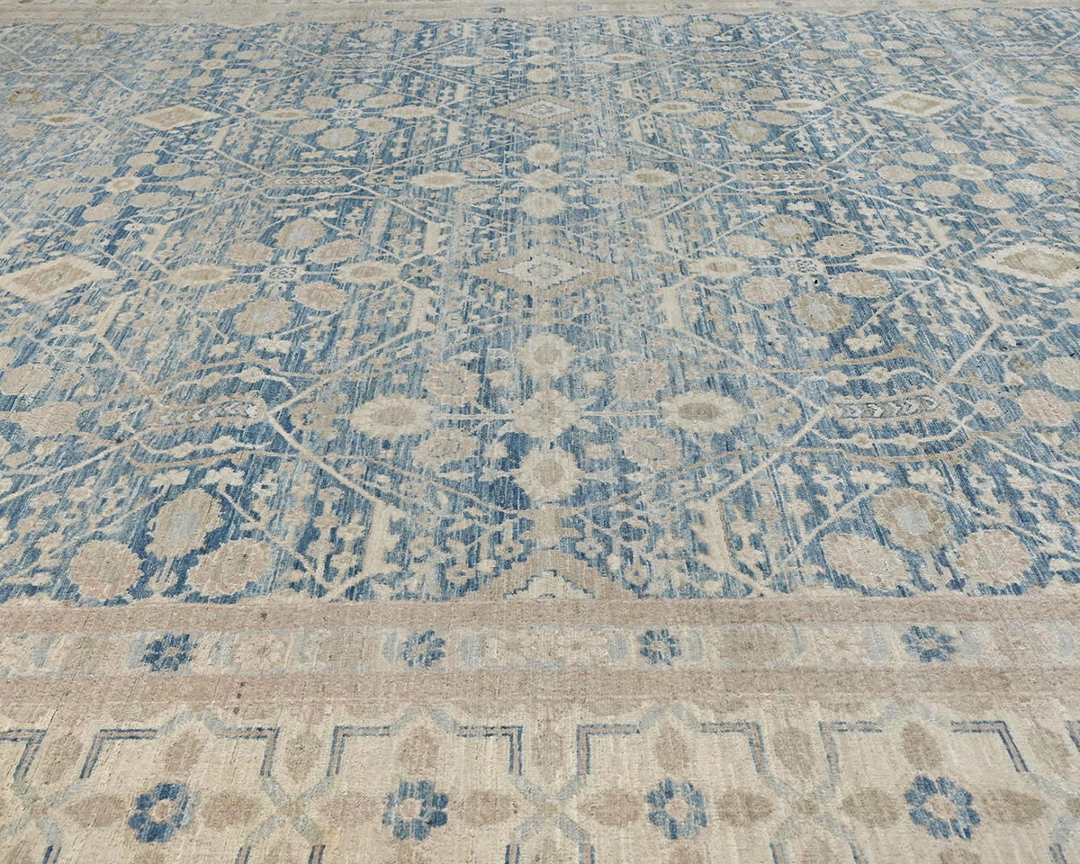 8x10 Blue Chobi Fine Quality Afghan Hand Knotted Wool Area Rug