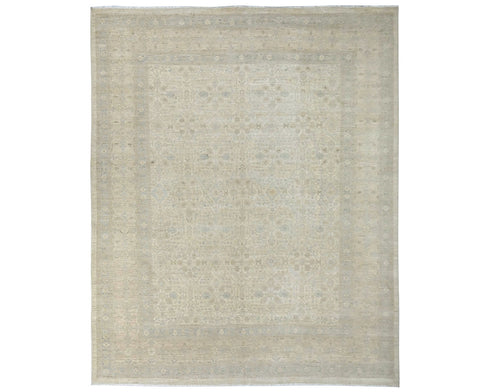 8x10 Chobi Fine Quality Beige Afghan Hand Knotted Wool Area Rug