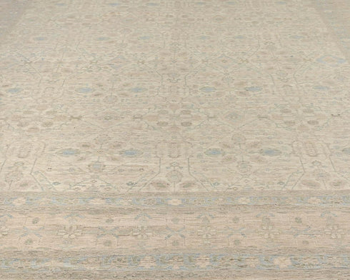 8x10 Chobi Fine Quality Beige Afghan Hand Knotted Wool Area Rug