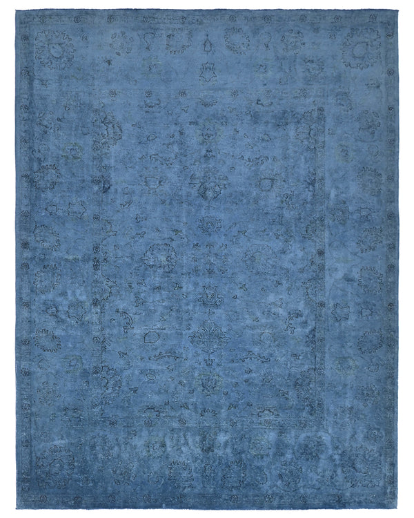 8x10 Blue Over Dye Chobi Afghan Hand Knotted Traditional Wool Area Rug