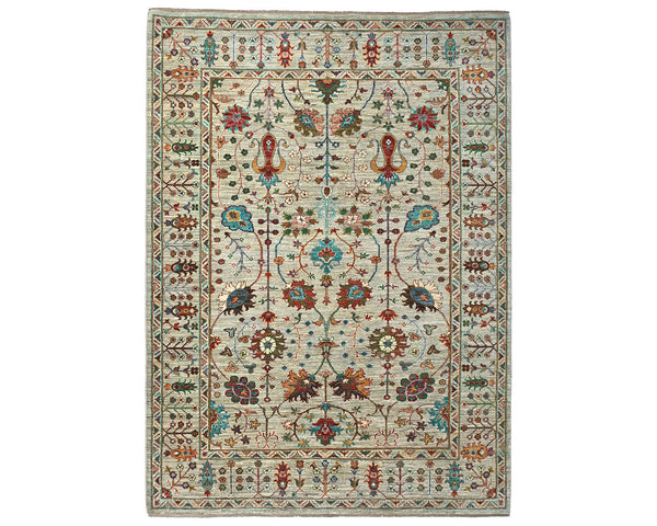 6x8 Gray Khurgeen Afghan Hand Knotted Wool Area Rug
