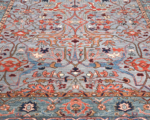 6x9 Gray Aryana Afghan Hand Knotted Veg Dye Wool Area Rug