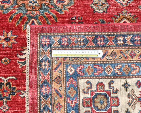 9x12 Red Kazak Afghan Hand Knotted Geometric Wool Area Rug