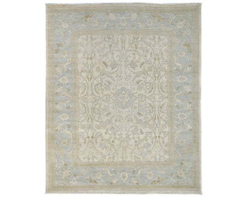8x10 Chobi Fine Quality Beige Afghan Hand Knotted Wool Area Rug
