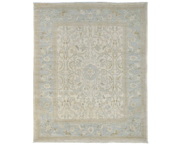 Alfombra afgana de lana anudada a mano, color beige, de 8 x 10 pulgadas, Chobi