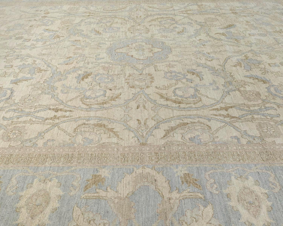 8x10 Chobi Fine Quality Beige Afghan Hand Knotted Wool Area Rug
