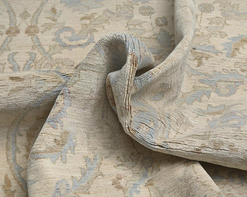 8x10 Chobi Fine Quality Beige Afghan Hand Knotted Wool Area Rug