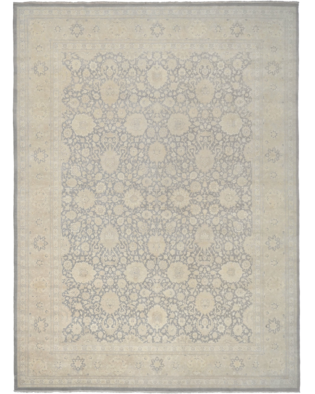 Alfombra de lana anudada a mano, estilo persa oriental, color gris, 9 x 12 pulgadas