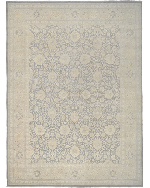 Gray 9x12 Oriental Persian Style Hand Knotted Wool Area Rug