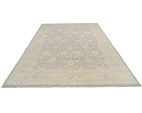 Gray 9x12 Oriental Persian Style Hand Knotted Wool Area Rug