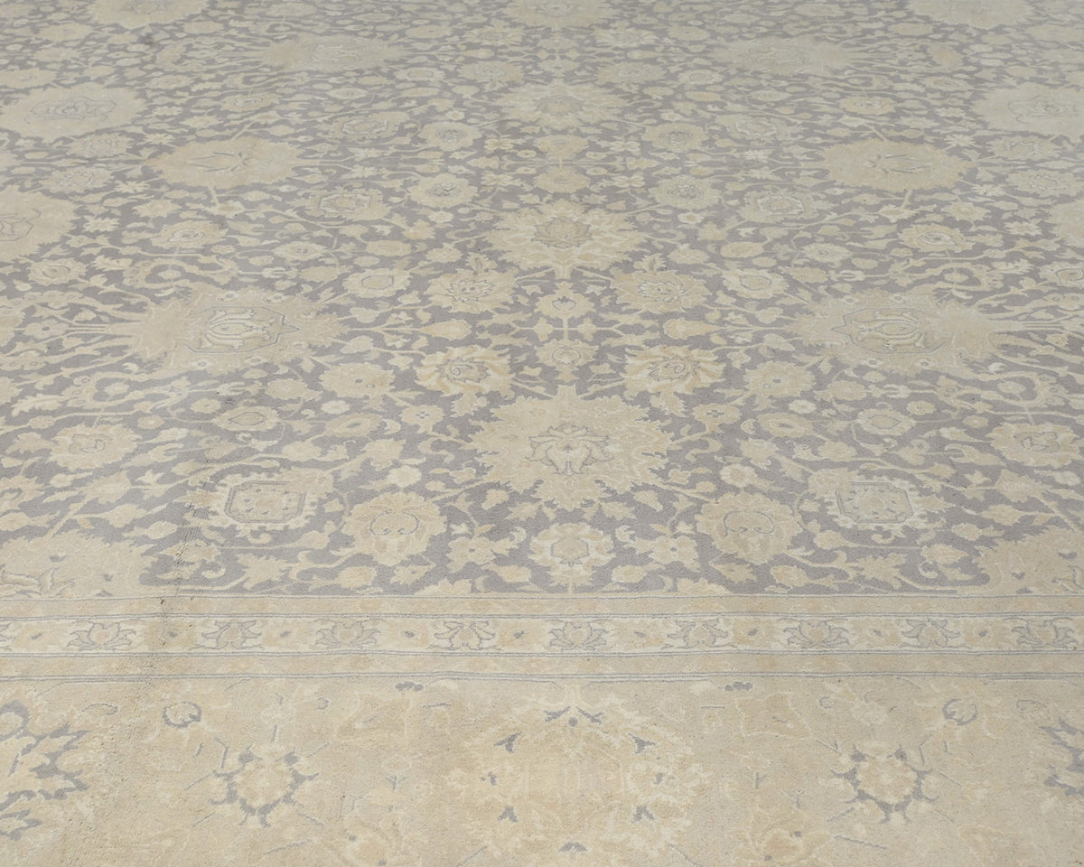 Alfombra de lana anudada a mano, estilo persa oriental, color gris, 9 x 12 pulgadas