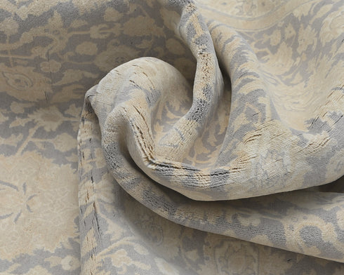 Gray 9x12 Oriental Persian Style Hand Knotted Wool Area Rug