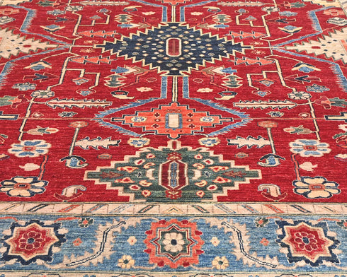 8x10 Red Aryana Afghan Hand Knotted Veg Dye Wool Area Rug