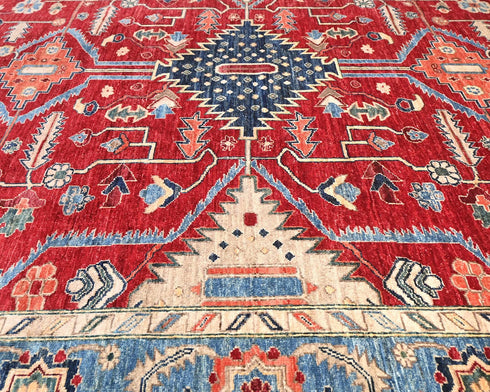 8x10 Red Aryana Afghan Hand Knotted Veg Dye Wool Area Rug