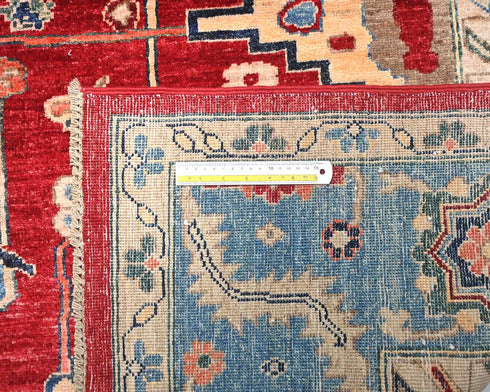 8x10 Red Aryana Afghan Hand Knotted Veg Dye Wool Area Rug