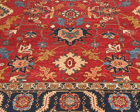 8x10 Red Aryana Afghan Hand Knotted Veg Dye Wool Area Rug