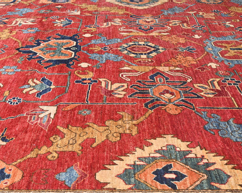 8x10 Red Aryana Afghan Hand Knotted Veg Dye Wool Area Rug