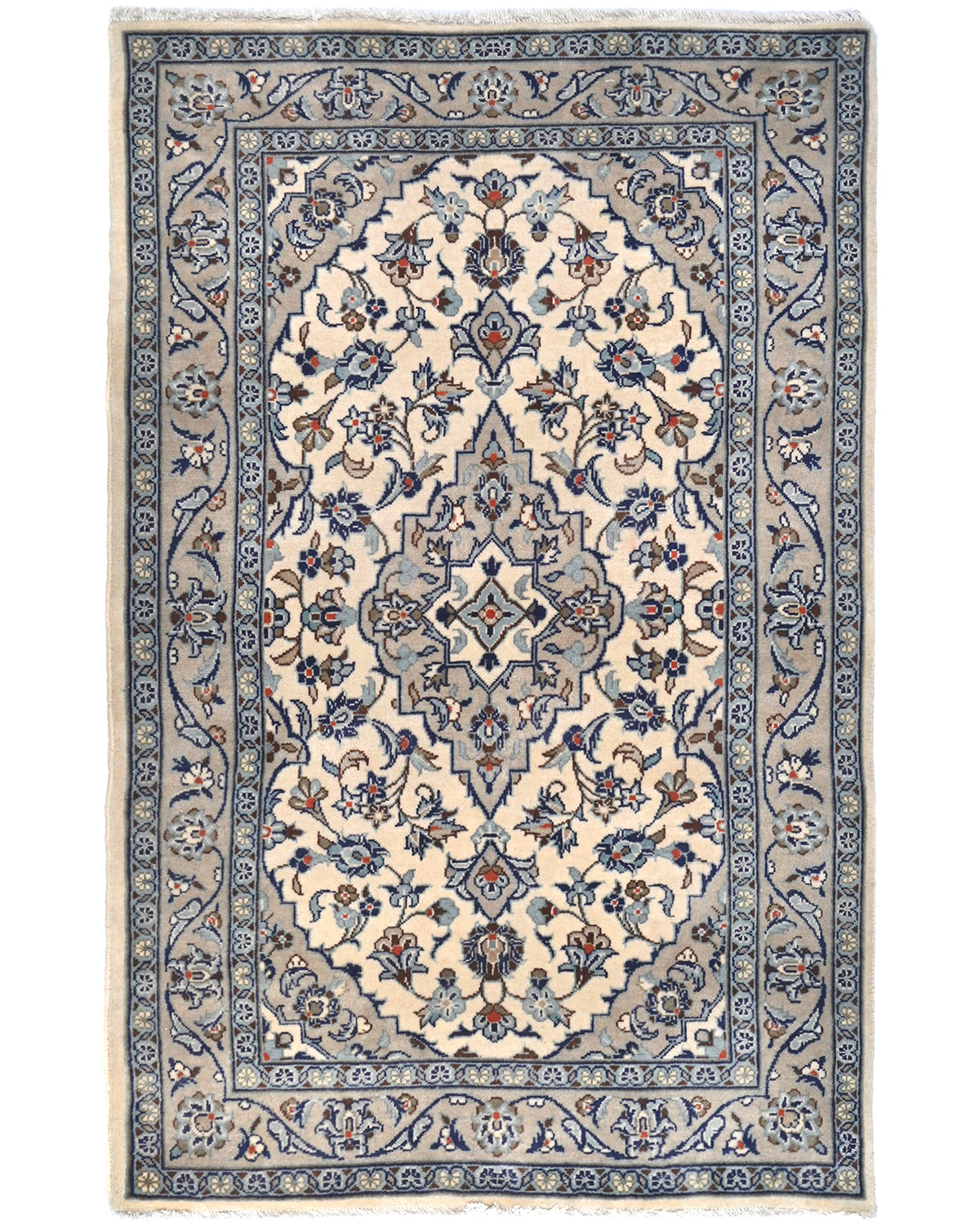 3x5 Oriental Persian Style Beige Hand Knotted Wool Area Rug