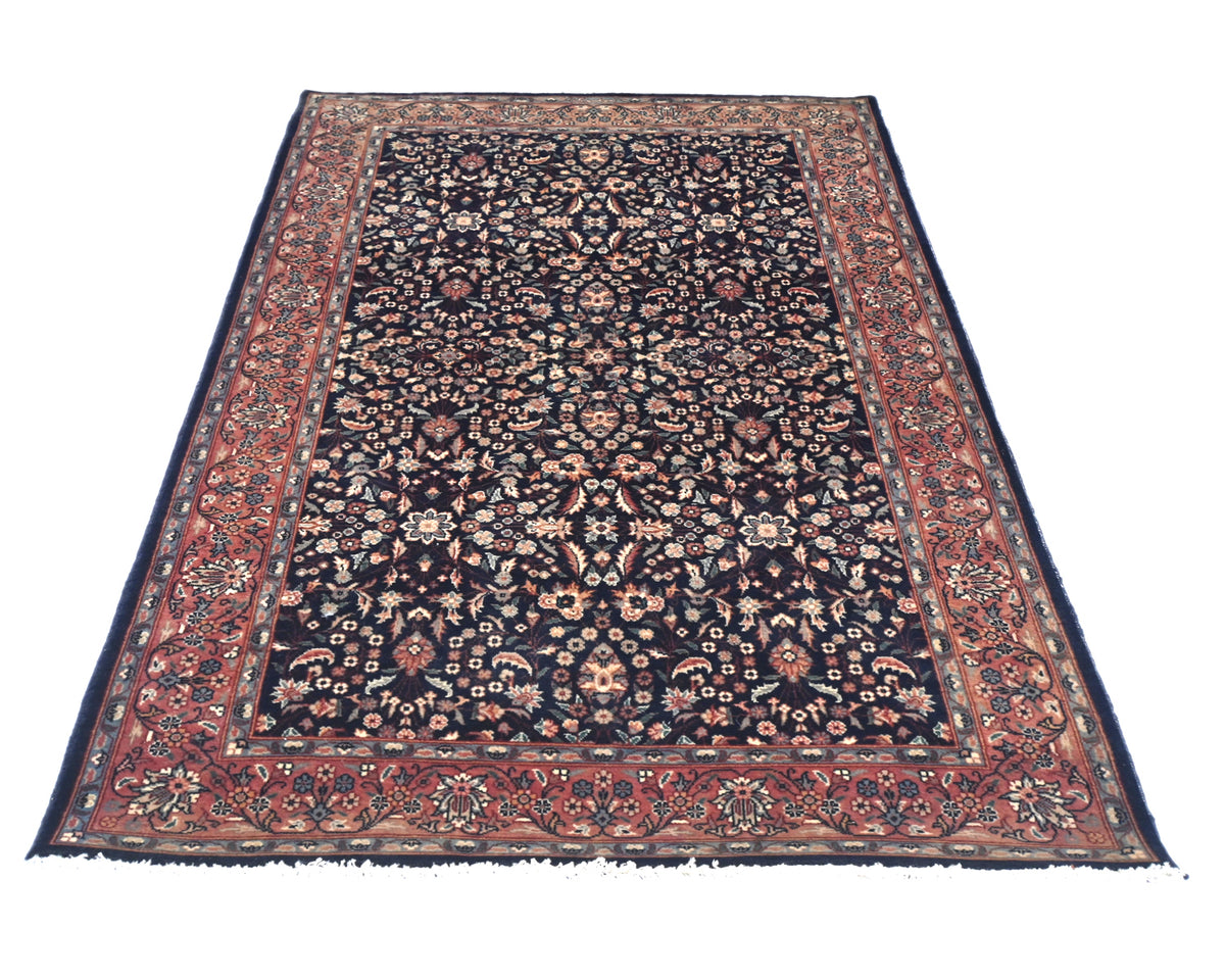 3x5 Oriental Navy Blue Persian Style Hand Knotted Wool Area Rug