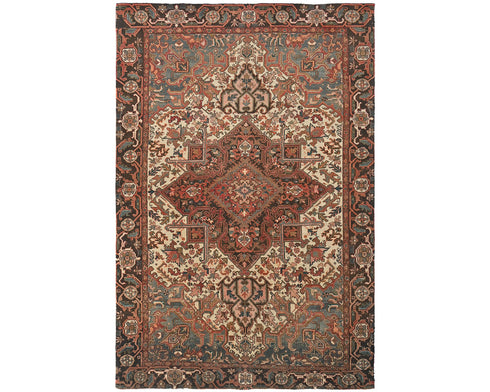 6x9 Vintage Heriz Persian Style Hand Knotted Wool Area Rug