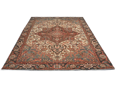 6x9 Vintage Heriz Persian Style Hand Knotted Wool Area Rug