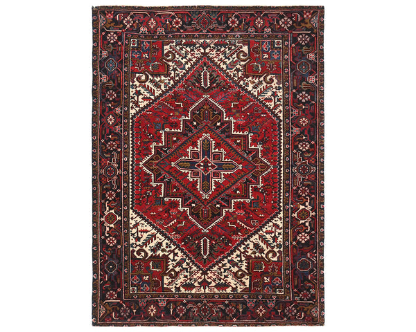 6x9 Red Vintage Heriz Persian Style Hand Knotted Wool Area Rug