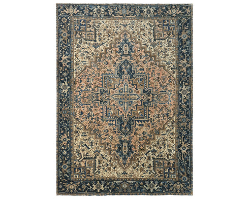 8x10 Vintage Heriz Terracotta Persian Style Hand Knotted Wool Area Rug